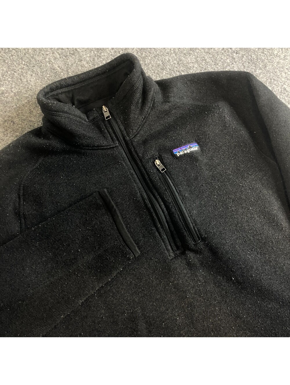 Patagonia Better Sweater 1/4 Zip Jacket Mens Medium Black Pullover Fleece